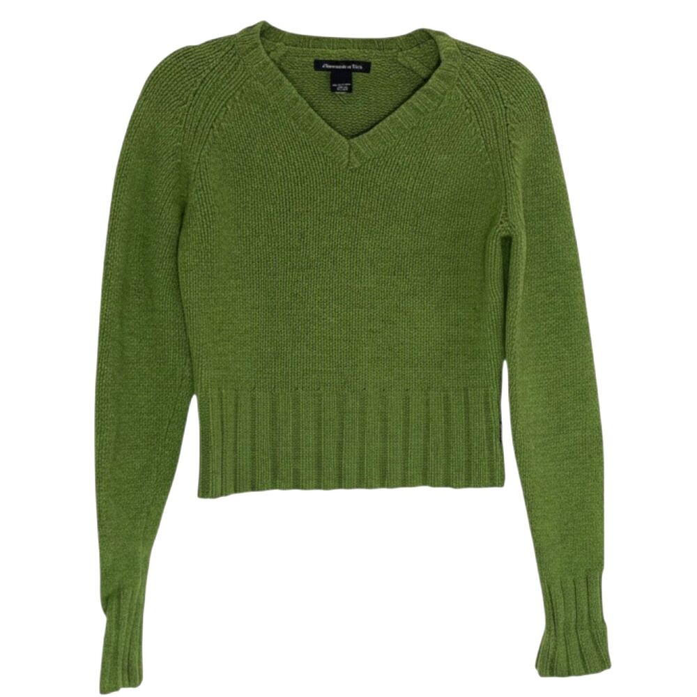 Abercrombie & Fitch Lambs Wool Sweater Knit Top Blouse Shirt Green XS?